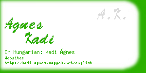 agnes kadi business card