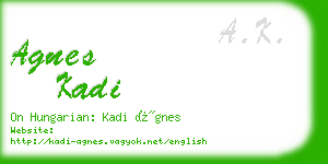 agnes kadi business card